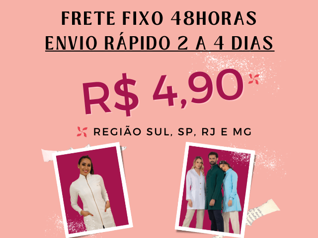 48 Horas - Frete Fixo R$ 4,90 Regiao Sul, SP, RJ e MG