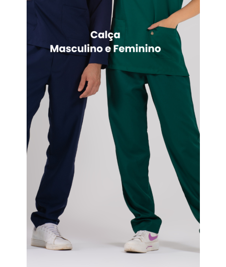 Calça Scrub Pijama Cirúrgico Feminino e Masculino - Frente