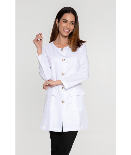 Jaleco Jeniffer BRANCO SLIM Feminino Acinturado