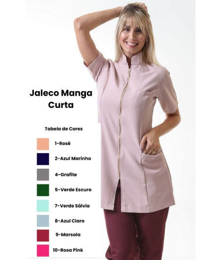 Jaleco Manga Curta - 10 cores pra escolher