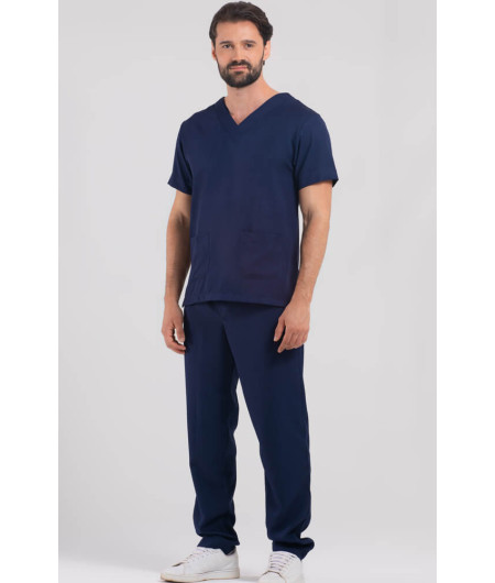 Pijama Cirúrgico Masculino Azul Marinho / Scrub Azul Marinho - Manga Curta
