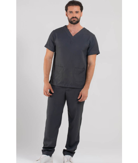 Pijama Cirúrgico Masculino Grafite / Scrub Grafite- Manga Curta