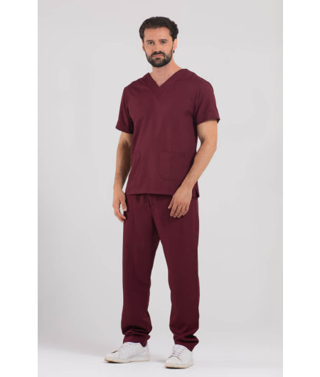 Pijama Cirúrgico Masculino Marsala / Scrub Masculino Marsala- Manga Curta