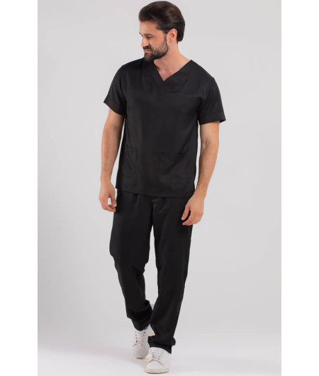 Pijama Cirúrgico Masculino Preto / Scrub Preto- Manga Curta