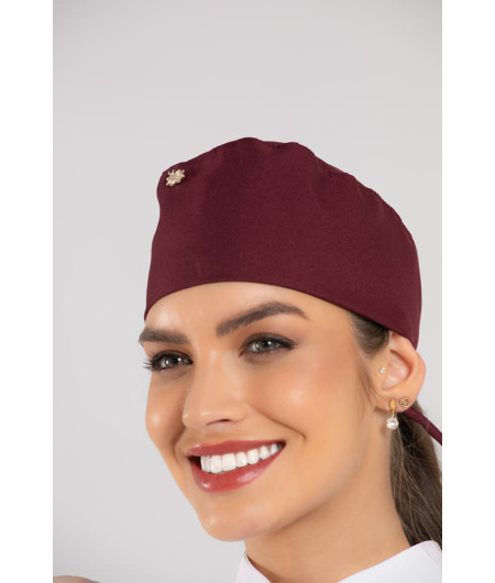 Touca Feminina Estilo Bandana Bordô / Marsala