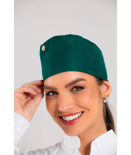 Touca Feminina VERD ESCURO Estilo Bandana - Frente