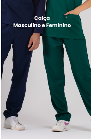 Calça Scrub Pijama Cirúrgico Feminino e Masculino - Frente Calça Scrub Pijama Cirúrgico Feminino e Masculino - Frente