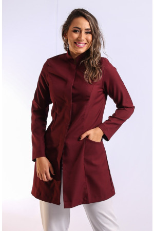 Jaleco Feminino Gola Padre MARSALA Acinturado 