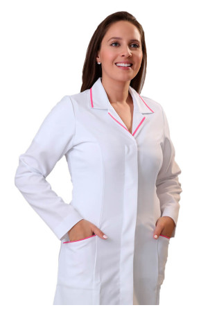 Jaleco Gola Tradicional com Debrum Rosa Feminino Acinturado Jaleco Gola Tradicional com Debrum Rosa Feminino Acinturado