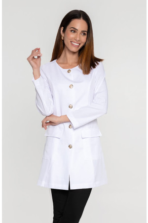 Jaleco Jeniffer OFF WHITE SLIM Feminino Acinturado Jaleco Jeniffer OFF WHITE SLIM Feminino Acinturado