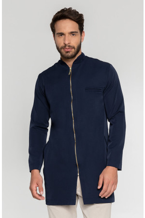 Jaleco Gola Padre AZUL MARINHO SLIM com Zíper Masculino Jaleco Gola Padre AZUL MARINHO SLIM com Zíper Masculino