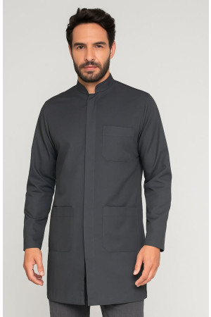 Jaleco Masculino Gola Padre Grafite - Com botão