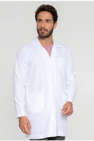 Jaleco Masculino Gola Tradicional Branco com Abertura Lateral Jaleco Masculino Gola Tradicional Branco com Abertura Lateral
