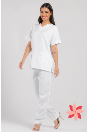 Pijama Cirúrgico Feminino Branco / Scrub Branco- Manga Curta Pijama Cirúrgico Feminino Branco / Scrub Branco- Manga Curta