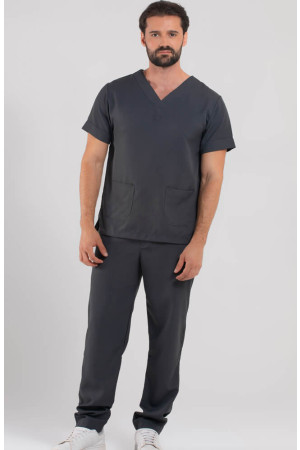 Pijama Cirúrgico Masculino Grafite / Scrub Grafite- Manga Curta Pijama Cirúrgico Masculino Grafite / Scrub Grafite- Manga Curta