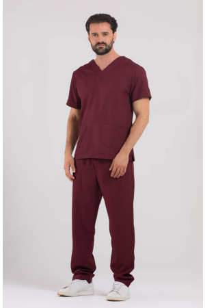 Pijama Cirúrgico Masculino Marsala / Scrub Masculino Marsala- Manga Curta Pijama Cirúrgico Masculino Marsala / Scrub Masculino Marsala- Manga Curta