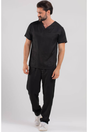 Pijama Cirúrgico Masculino Preto / Scrub Preto- Manga Curta Pijama Cirúrgico Masculino Preto / Scrub Preto- Manga Curta