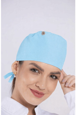 Touca Feminina AZUL CLARO Estilo Bandana - Frente