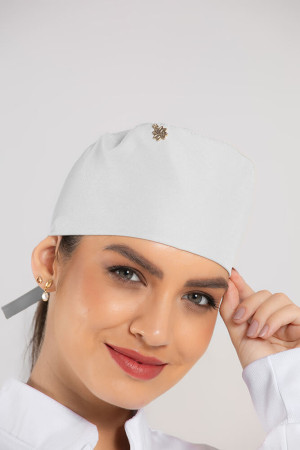 Touca Feminina CINZA CLARO Estilo Bandana - Frente Touca Feminina CINZA CLARO Estilo Bandana - Frente