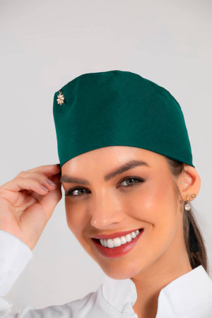 Touca Feminina VERD ESCURO Estilo Bandana - Frente Touca Feminina VERD ESCURO Estilo Bandana - Frente
