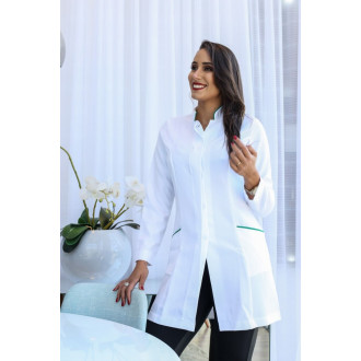 Jaleco Gola Padre Debrum VERDE com Punho Feminino Acinturado