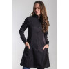 Jaleco Feminino Gola Padre All Black Preto Com Punho Acinturado Personalizado