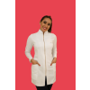 Jaleco Gola Padre BRANCO SLIM com Zíper Andressa -Sem Punho