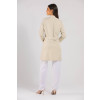 Jaleco Feminino Gola Padre NUDE / BEGE Acinturado e personalizado - costas