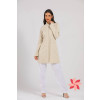 Jaleco Feminino Gola Padre NUDE / BEGE Acinturado e personalizado -frente