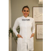 Jaleco Branco Feminino Radiologia Personalizado Acinturado - Gola Padre