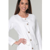 Jaleco Jeniffer BRANCO SLIM Feminino Acinturado - Lado
