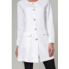 Jaleco Jeniffer BRANCO SLIM Feminino Acinturado - Completo de Frente