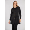 Jaleco Jeniffer PRETO SLIM Feminino Acinturado - Frente