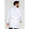 Jaleco Masculino Gola Padre Branco 100%algodão com botão escondido e personalizado com bordado- COSTAS
