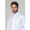 Jaleco Masculino Gola Tradicional Branco 100%algodão com botão escondido e personalizado com bordado - BOLSO