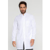 Jaleco Masculino Gola Tradicional Branco 100%algodão com botão escondido e personalizado com bordado - FRENTE