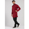 Jaleco Gola Padre BORDO MARSALA SLIM com Zíper Masculino - Lado