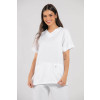 Pijama Cirúrgico Feminino Branco / Scrub Branco- Frente Blusa